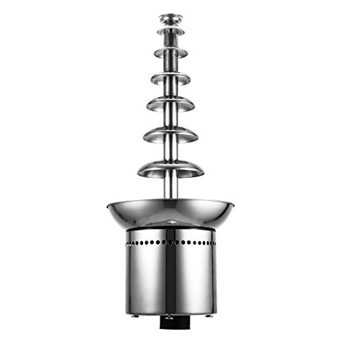 Moracle Fuentes de Chocolate con Torre Fuente de Chocolate Comercial de 7 Pisos Fuente de Chocolate de Acero Inoxidable Fuente de Chocolate Cascada de 103 CM para Bodas/Fiestas