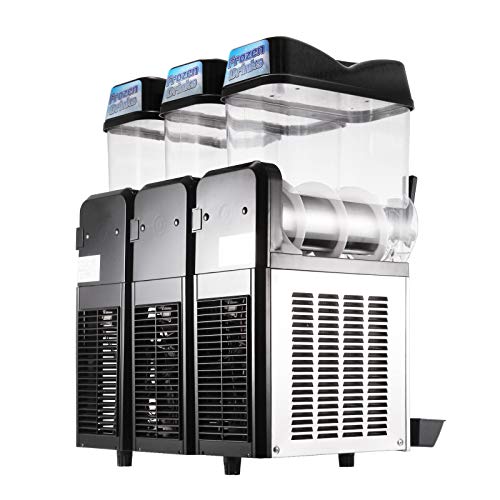 Moracle Máquina de Bebidas Congeladas Máquina de Granizados 3x12L Máquina de Bebidas Congeladas 3 Tanques para Uso Comercial y Doméstico