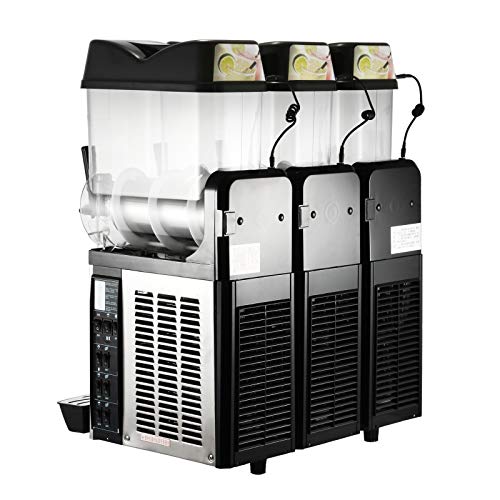 Moracle Máquina de Bebidas Congeladas Máquina de Granizados 3x12L Máquina de Bebidas Congeladas 3 Tanques para Uso Comercial y Doméstico