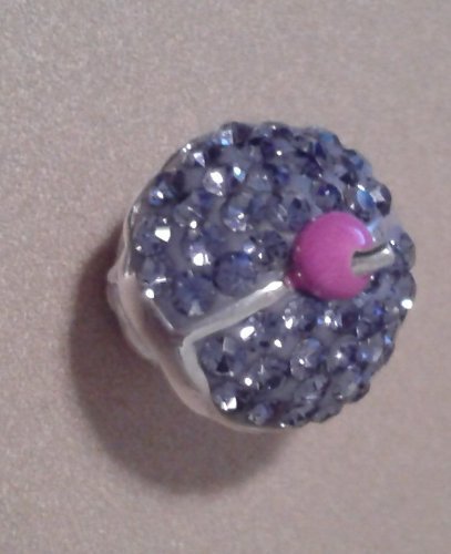 Morado Cupcake cuenta para pulsera (plata de ley Set con Bling Cristal de Swarovski piedras – para pulseras
