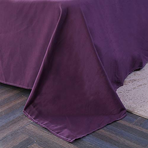 Morbuy Juego de Ropa de Cama de 4 Piezas Microfibra Juego de Fundas de Edredón con 1 Funda Nórdica y 1 Sábana encimera 2 Funda de Almohada (Cama 150/160-220x240cm/2.2M,Corazón Morado)