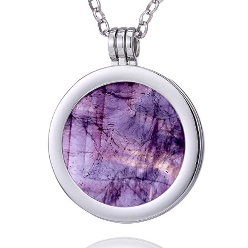 Morella Mujer acero inoxidable redondo purpura Amethyst
