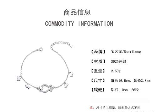 Mori set de diamantes geométricos peces lindos 925 pulsera de plata esterlina estudiante en forma de corazón amor dulce pulsera