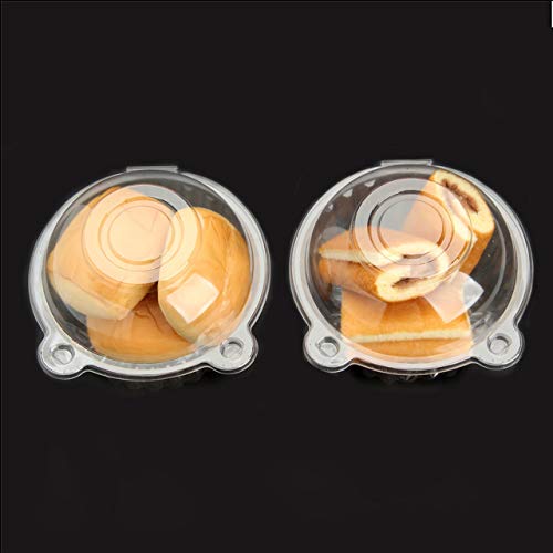 MorNon 50 Piezas Comida Conjunto Cajas Transparente Redondas Tapa Hermética Pastelitos Paquete de Contenedores Almacenamiento Pasteles