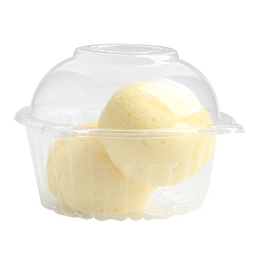 MorNon 50 Piezas Comida Conjunto Cajas Transparente Redondas Tapa Hermética Pastelitos Paquete de Contenedores Almacenamiento Pasteles