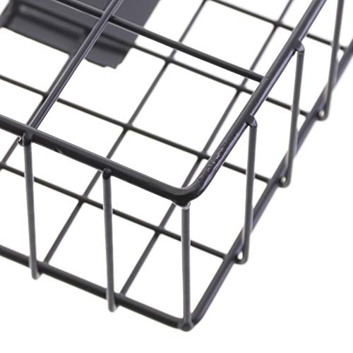 MorNon Revistero Metal Moderno Alambre Estilo Simple Cesta Periódico Bastidor Almacenamiento Poste Montado en la Pared Negro
