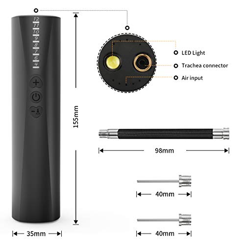 morpilot Inflador Balones Automático, Inflador Portátil para Fútbol Baloncesto Rugby Fútbol Voleibol Inflador Pelota Rápida Mini Bomba de Balones-sin Batería (Black)
