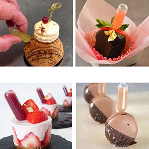 Moscare 4 ml 80 pipetas de plástico para cupcakes, inyector líquido para chocolate, helado, magdalenas (transparente)