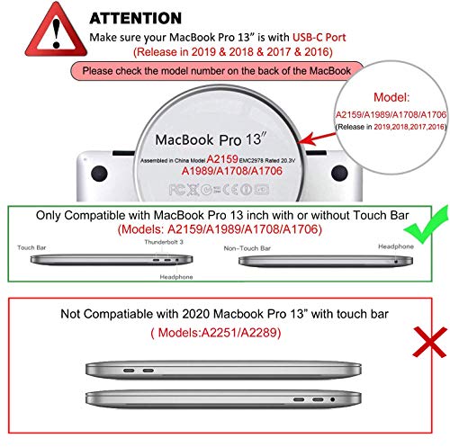 MOSISO Funda Dura Compatible con 2019 2018 2017 2016 MacBook Pro 13 con/sin Touch Bar A2159 A1989 A1706 A1708, Ultra Delgado Carcasa Rígida Protector de Plástico Cubierta, Azul