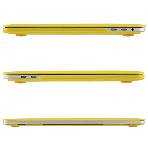 MOSISO Funda Dura Compatible con 2019 2018 2017 2016 MacBook Pro 13 con/sin Touch Bar A2159 A1989 A1706 A1708,Ultra Delgado Carcasa Rígida Protector de Plástico Cubierta,Amarillo Brillante