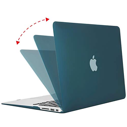 MOSISO Funda Dura Compatible con MacBook Air 13 (A1369/A1466, Versión 2010-2017), Rígida Carcasa Protector & Piel de Teclado de Color a Juego EU Versión & Protector de Pantalla, Trullo Profundo