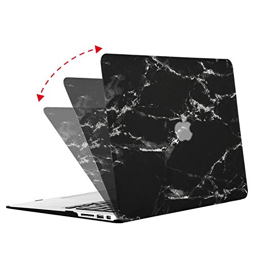 MOSISO Funda Dura Compatible con MacBook Air 13 Pulgadas (A1369 / A1466, Versión 2010-2017), Ultra Delgado Carcasa Rígida Protector de Patrón de Plástico Cubierta, Negro Mármol