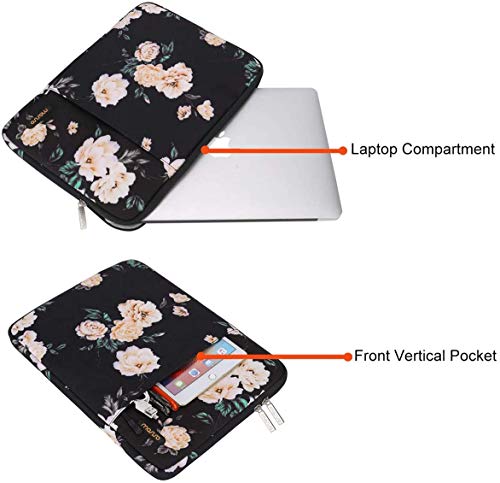 MOSISO Funda Protectora Compatible con 13-13.3 Pulgadas MacBook Pro/MacBook Air/Ordenador Portátil,Bolsa Blanda de Repelente de Agua de Estilo Vertical de Camelia