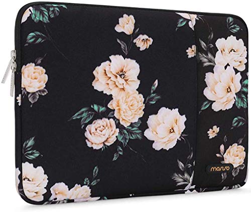 MOSISO Funda Protectora Compatible con 13-13.3 Pulgadas MacBook Pro/MacBook Air/Ordenador Portátil,Bolsa Blanda de Repelente de Agua de Estilo Vertical de Camelia