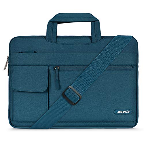 MOSISO Funda Protectora Compatible con 2019 MacBook Pro 16 A2141/15-15.6 Mac Pro Retina/Surface Lenovo HP Acer ASUS de Portátil, Bolsa de Hombro Blanda Maletín Bandolera de Estilo Flap,Trullo Profundo