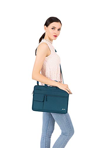 MOSISO Funda Protectora Compatible con 2019 MacBook Pro 16 A2141/15-15.6 Mac Pro Retina/Surface Lenovo HP Acer ASUS de Portátil, Bolsa de Hombro Blanda Maletín Bandolera de Estilo Flap,Trullo Profundo