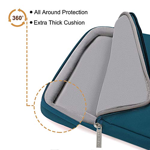 MOSISO Maletín Compatible con 13-13.3 Pulgadas MacBook Air/MacBook Pro Retina/2018 Surface Laptop 2/Surface Book,Funda Blanda Protectora 360 Multifuncional Bolso con Correa de Carro, Trullo Profundo