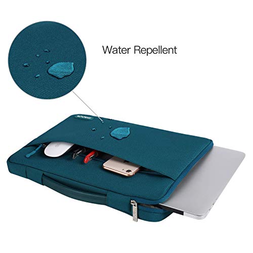 MOSISO Maletín Compatible con 13-13.3 Pulgadas MacBook Air/MacBook Pro Retina/2018 Surface Laptop 2/Surface Book,Funda Blanda Protectora 360 Multifuncional Bolso con Correa de Carro, Trullo Profundo