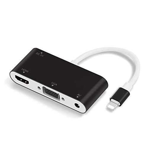 Mostrar Dongle,HDMI VGA Dual Interfa/Adaptador Pantalla 1080P Compartido Pantalla Visualización Receptor,Streaming Sticks Dispositivos Apoyo para iOS/OS Portátil A La TV,Negro