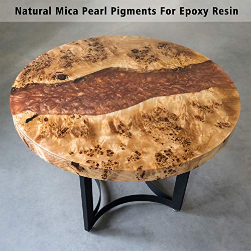 MOSUO Pigmentos para Resina Epoxi, 50g Marrón Pigmentos en Polvo Natural Mica en Polvos Tintes para Teñir Resina Epoxi, Jabones, Slime, Cera, Pintura, Vela, Uñas, Cosmético y Arte de Bricolaje