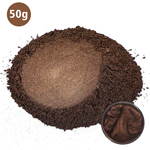 MOSUO Pigmentos para Resina Epoxi, 50g Marrón Pigmentos en Polvo Natural Mica en Polvos Tintes para Teñir Resina Epoxi, Jabones, Slime, Cera, Pintura, Vela, Uñas, Cosmético y Arte de Bricolaje