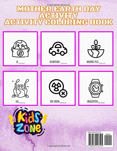 Mother Earth Day Activity: Butterfly, Recycling Truck, Earth, Earth, Energy Saving, Flower, Recyclebin, Protect For Toddlers Age 2 Picture Quiz Words Activity And Coloring Books 50 Funny