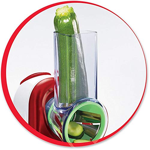 Moulinex Fresh Express Plus DJ756G15- Rallador eléctrico, 150 W, acero inoxidable, rojo y blanco