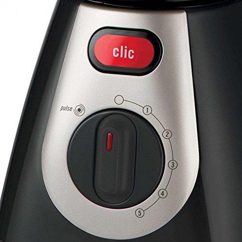 Moulinex Maxi Cristal LM233A10 Batidora de vaso de 600 W con 5 velocidades, tecnología Tripl’Ax con 6 cuchillas, vaso de cristal de 2 litros, permite picar hielo y pies antideslizantes