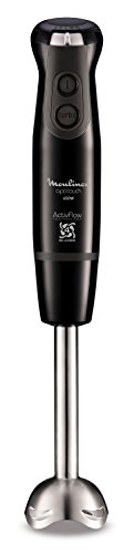 Moulinex Optitouch Batidora de inmersión 0.8L 600W Negro, Acero inoxidable - Licuadora (Batidora de inmersión, 0,8 L, Negro, Acero inoxidable, Botones, Giratorio, 0,5 L, CE)