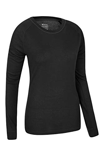 Mountain Warehouse Top térmico Interior de Manga Larga Talus para Mujer - Camiseta térmica cálida, Camiseta Ligera, Transpirable, Cuidado fácil Negro 38