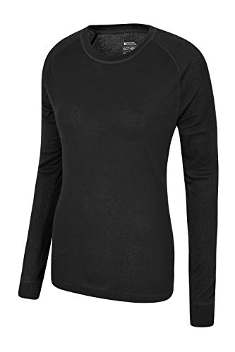 Mountain Warehouse Top térmico Interior de Manga Larga Talus para Mujer - Camiseta térmica cálida, Camiseta Ligera, Transpirable, Cuidado fácil Negro 38