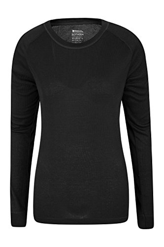 Mountain Warehouse Top térmico Interior de Manga Larga Talus para Mujer - Camiseta térmica cálida, Camiseta Ligera, Transpirable, Cuidado fácil Negro 38