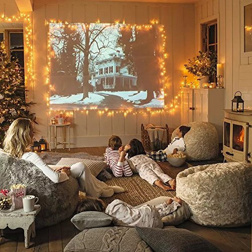 MOVEONSTEP Luces de Cadena 100 LED Funciona Con Pilas Impermeable 11M 8 Modos Guirnalda Luminosa con Función Temporizador Fiesta de Navidad Decoración de Halloween Iluminación-Blanco Cálido
