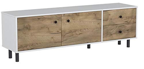 Movian Aggol Rustic - Mueble para TV de 2 puertas con 2 cajones, 40 x 160 x 52 cm (Efecto Roble)