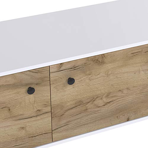 Movian Aggol Rustic - Mueble para TV de 2 puertas con 2 cajones, 40 x 160 x 52 cm (Efecto Roble)