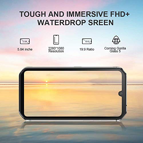 Movil Resistente, Blackview BV9900 Pro Movil Todoterreno con Cámara Térmica por FLIR®, 48MP+5MP+2MP+16MP, Helio P90 8GB RAM 128GB ROM, 5.84" FHD+, 4380mAh, Carga Inalámbrica, Android 9.0-Gris