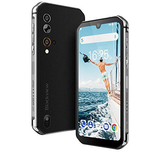 Movil Resistente, Blackview BV9900 Pro Movil Todoterreno con Cámara Térmica por FLIR®, 48MP+5MP+2MP+16MP, Helio P90 8GB RAM 128GB ROM, 5.84" FHD+, 4380mAh, Carga Inalámbrica, Android 9.0-Gris