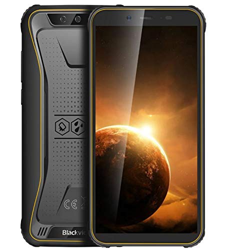 Móvil Resistente【2020】 Blackview BV5500 Plus, Android 10 IP68 Robusto Telefono Antigolpes Impermeable, 3GB RAM + 32GB ROM, 4G Dual SIM, Batería de 4400 mah NFC, Desbloqueo Facial, GPS, Amarillo