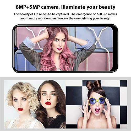 Moviles Libres, Blackview A60 Pro Smartphone 4G de Pantalla 6.1" (19.2:9) Water-Drop Screen, Teléfono 3GB+16GB (SD 256GB), 8MP+2MP+5MP, Batería 4080mAh Teléfono Móvil, Android 9.0, Face ID/GPS-Negro