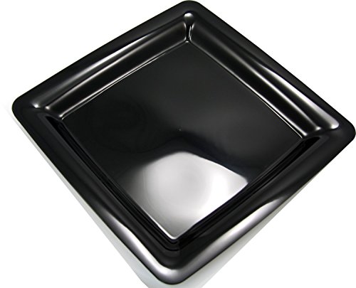 MOZAIK 20 platos cuadrados de plástico de 23cm en color negro