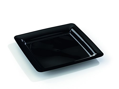 MOZAIK 20 platos cuadrados de plástico de 23cm en color negro