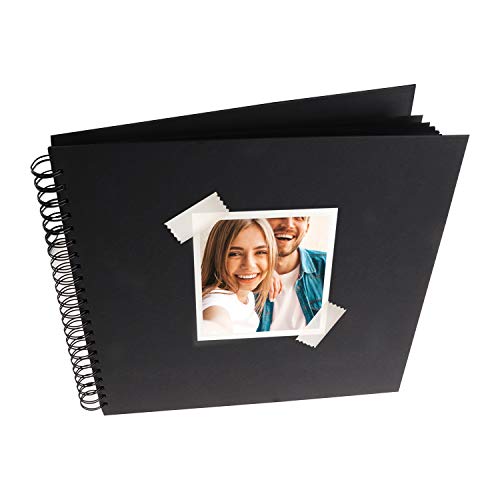 MP - Álbum Scrapbooking, Portada Gruesa, 20 Hojas Cuadradas, Negro - 20x20 cm