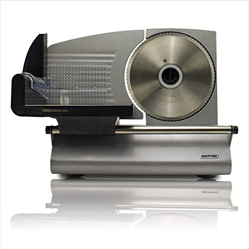 MPM MKR-02M Cortafiambres de Acero Inoxidable Semi-Profesional, Grosor Ajustable 15mm, Disco Corte 19 cm, 150 W, 220 V, Aluminio, Estandar