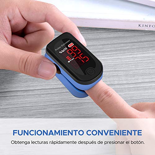 Mpow Dedo Oxímetro de Pulso, Pulsioxímetro de Dedo Pulsómetro Digital, Lector de Pulso Digital de Lectura Instantánea, Sensor de Oxígeno y Monitor de Frecuencia de Pulso
