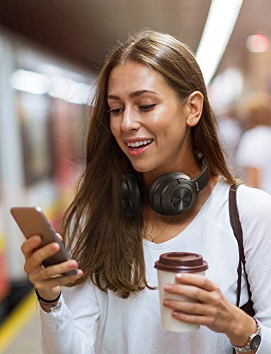 Mpow H21 Cascos con Cancelación de Ruido, Bluetooth 5.0, 65hrs de Reproducir, Hi-Fi Sonido, Auriculares Diadema Bluetooth con Micrófono CVC 6.0, Auriculares con Cancelación de Ruido para TV/PC/Móvil