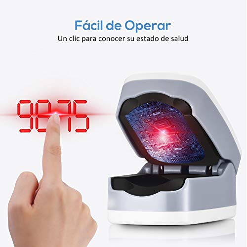 Mpow Oxímetro de Pulso, Pulsioximetro de Dedo, Oximetro Dedo con Pantalla OLED Rotatorio Bicolor, Ajustable de Brillo, Oxímetro Para el Cuidado de la Salud Familiar, Lectura Instantánea
