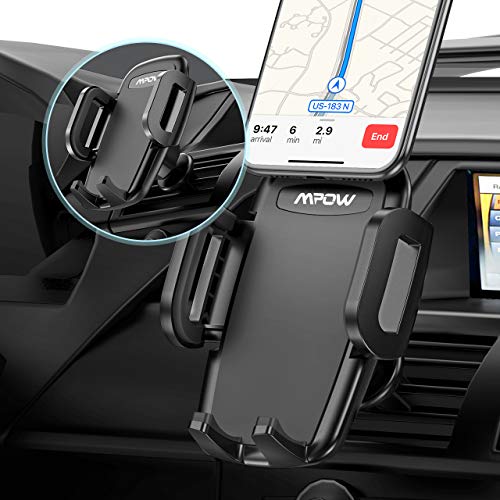 Mpow Soporte Móvil Coche, 360 Grados Rotación Soporte Móvil Coche para Rejillas del Aire de Coche para iPhoneXs Max/Xs/X/8/8Plus/7/6, Galaxy S9/S8/S7, Xiaomi, Smartphone y GPS Dispositivo