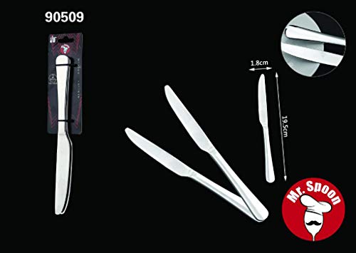Mr. Spoon 6 Cuchillos de Fruta Acero INOX. Colección Minimal 19,5 x 1,95 cm