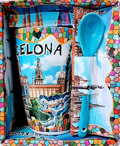 MR Taza de Cafe Grande con Motivo DE Gaudi Color Azul - Barcelona