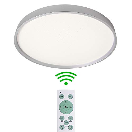 MRCOOL Plafon LED Techo, Lámpara de Techo LED Redondas de, Luces de Techo 24W 3000K-6500K Para Sala de Estar, Dormitorio, Cocina, Comedor, Balcón, Baño(Plata, 24W)